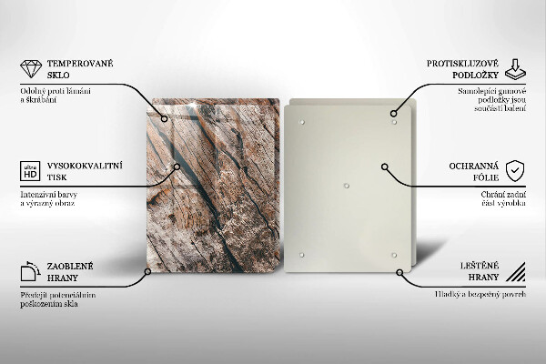 Copri piano cottura in vetro Struttura in legno