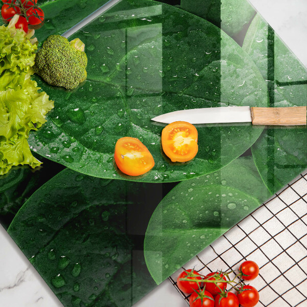 Copri piano cottura in vetro Foglie di basilico