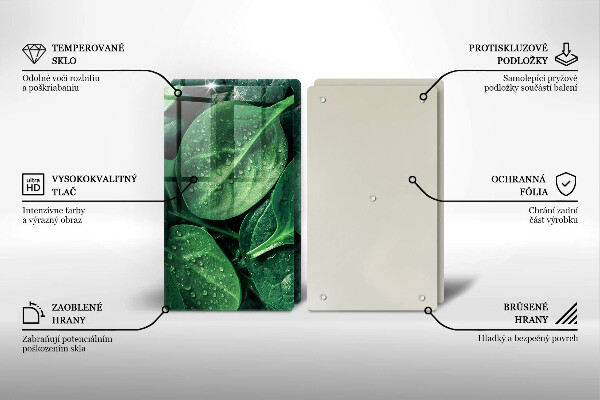 Copri piano cottura in vetro Foglie di basilico