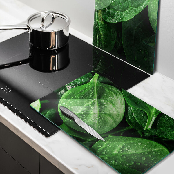 Copri piano cottura in vetro Foglie di basilico