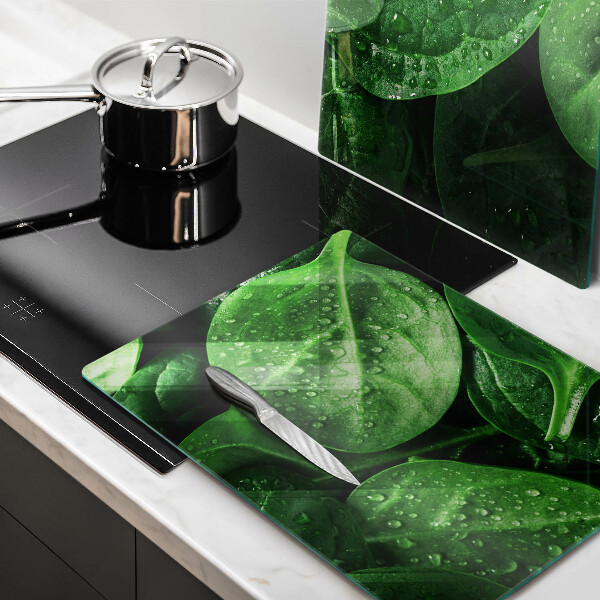 Copri piano cottura in vetro Foglie di basilico
