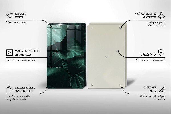 Copertura piano cottura Foglie selvatiche scure