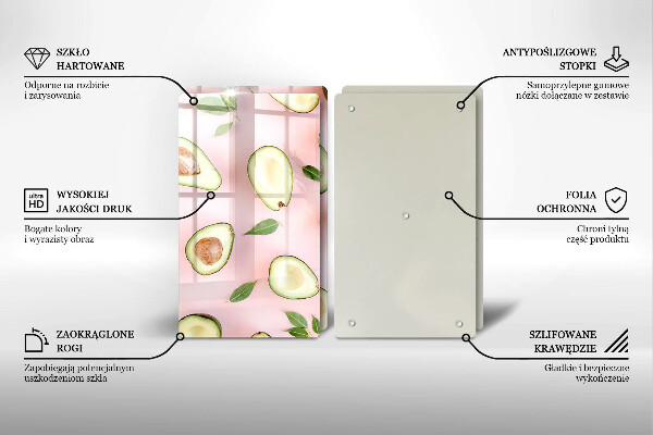 Copri piano cottura in vetro Modello di avocado