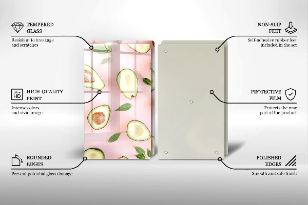 Copri piano cottura in vetro Modello di avocado