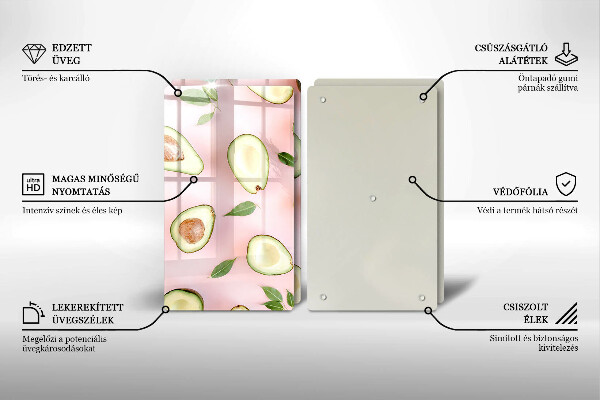 Copri piano cottura in vetro Modello di avocado