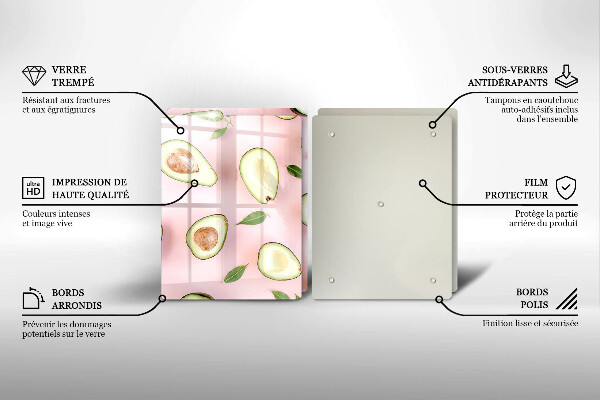 Copri piano cottura in vetro Modello di avocado