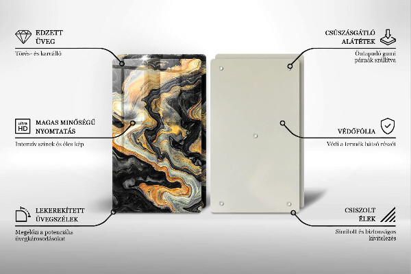 Copri piano cottura in vetro Struttura astratta