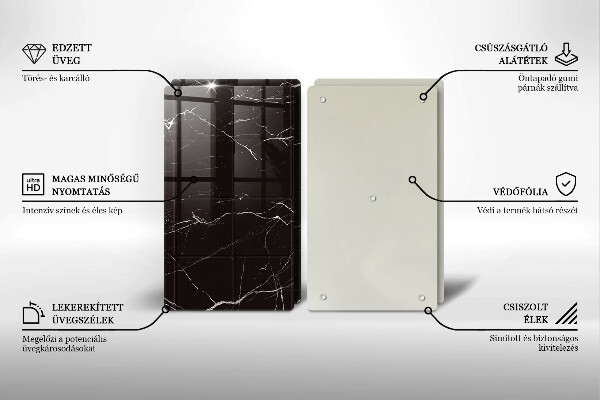 Copri piano cottura in vetro Piastrelle di marmo