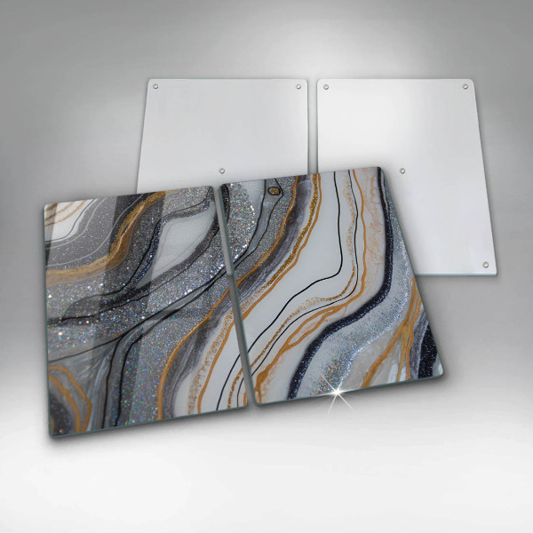 Copri piano cottura in vetro roccia con oro