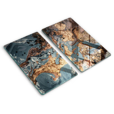 Copri piano cottura in vetro Struttura in roccia dorata