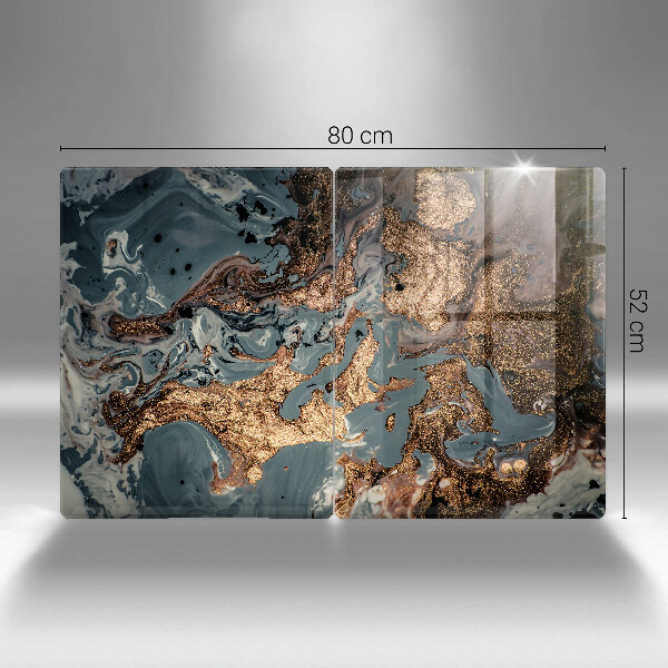 Copri piano cottura in vetro Struttura in roccia dorata