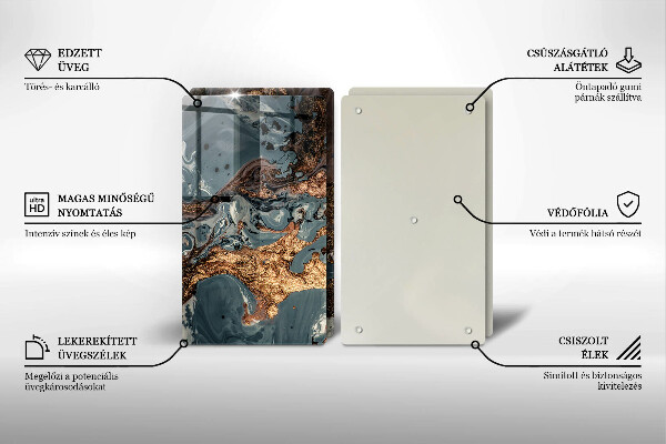 Copri piano cottura in vetro Struttura in roccia dorata