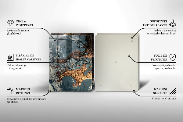 Copri piano cottura in vetro Struttura in roccia dorata