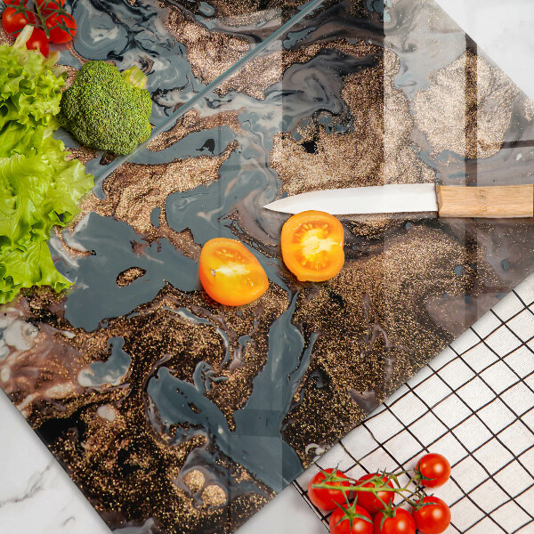 Copri piano cottura in vetro Struttura in roccia dorata