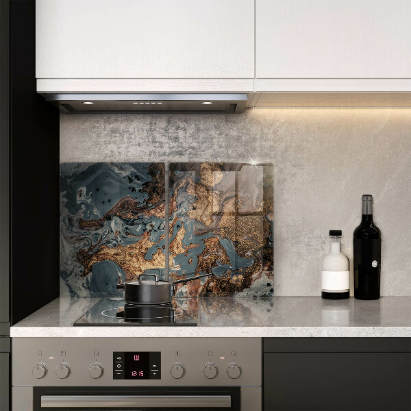 Copri piano cottura in vetro Struttura in roccia dorata