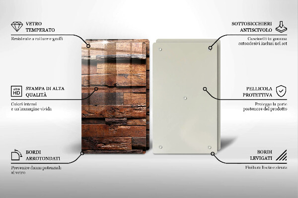 Copertura piano cottura Tavole di legno decorative