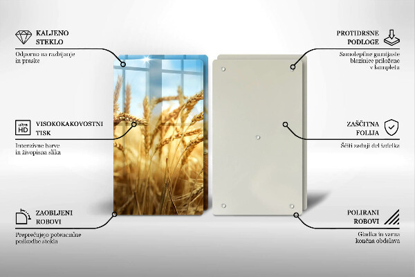 Copri piano cottura in vetro Spighe di cereali nel campo