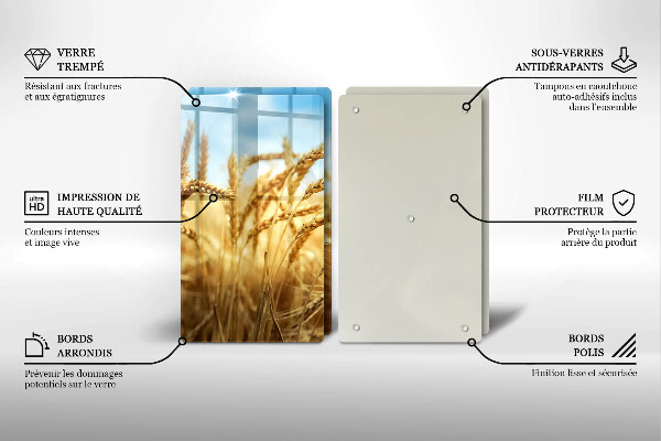 Copri piano cottura in vetro Spighe di cereali nel campo