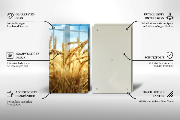 Copri piano cottura in vetro Spighe di cereali nel campo