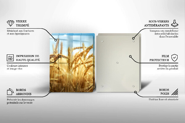 Copri piano cottura in vetro Spighe di cereali nel campo