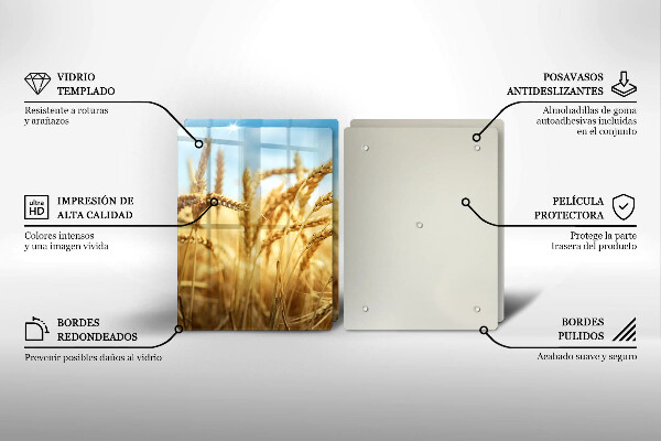 Copri piano cottura in vetro Spighe di cereali nel campo