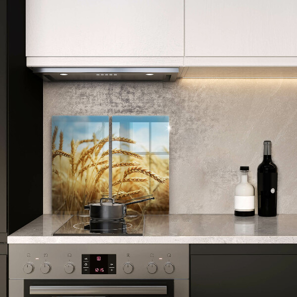 Copri piano cottura in vetro Spighe di cereali nel campo