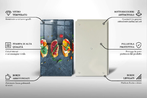 Copri piano cottura in vetro Panini Colorati