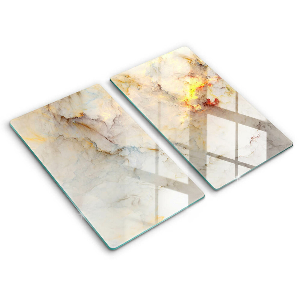 Copri piano cottura in vetro Struttura in marmo con oro