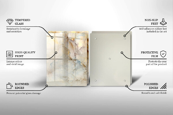 Copri piano cottura in vetro Struttura in marmo con oro