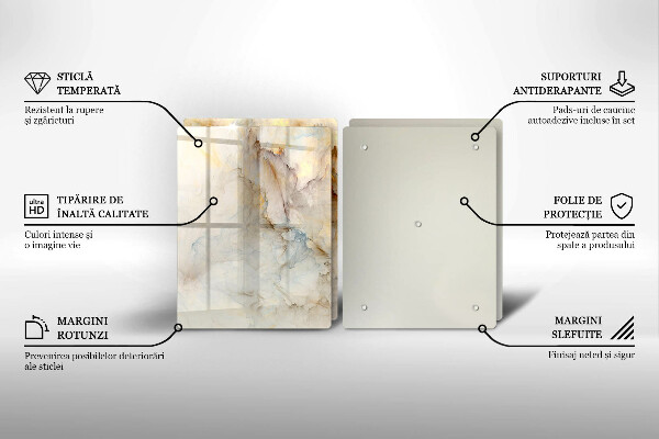 Copri piano cottura in vetro Struttura in marmo con oro