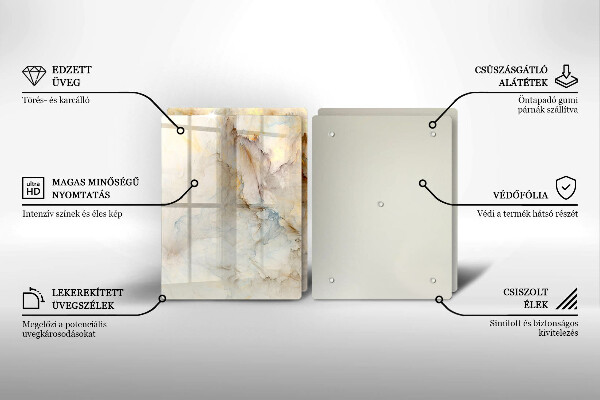 Copri piano cottura in vetro Struttura in marmo con oro