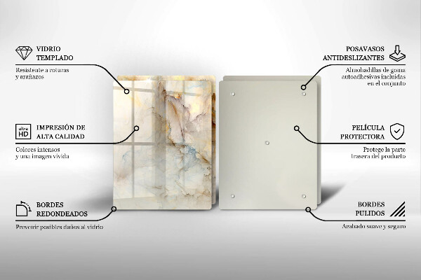 Copri piano cottura in vetro Struttura in marmo con oro