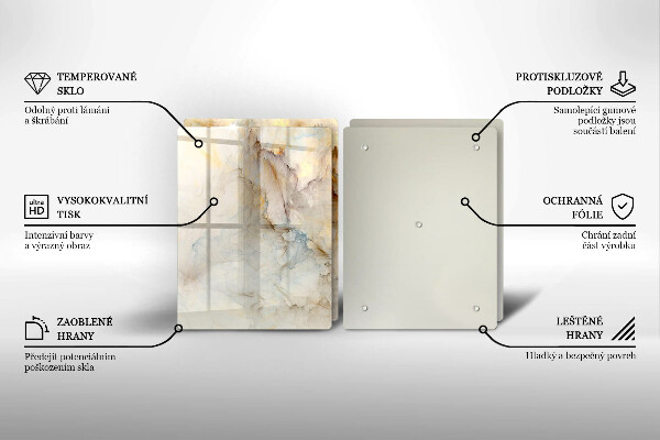 Copri piano cottura in vetro Struttura in marmo con oro