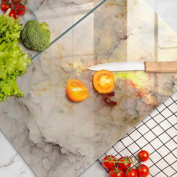 Copri piano cottura in vetro Struttura in marmo con oro