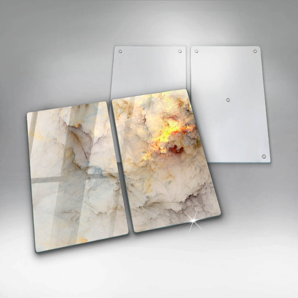 Copri piano cottura in vetro Struttura in marmo con oro