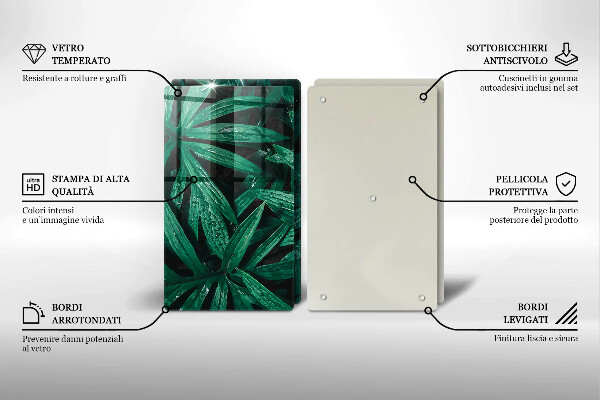 Copri piano cottura in vetro Foglie di piante