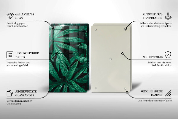 Copri piano cottura in vetro Foglie di piante