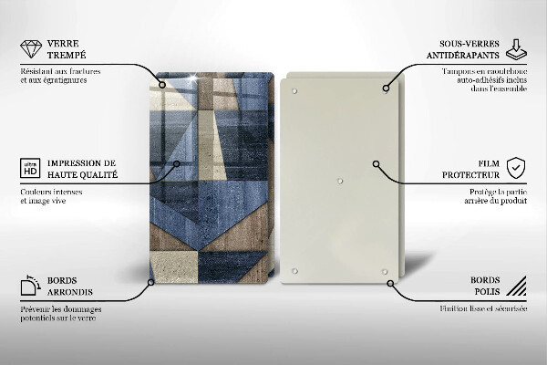 Copri piano cottura in vetro Astrazione geometrica