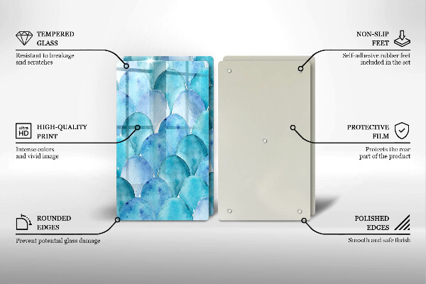 Copri piano cottura in vetro Scaglie di acquerello