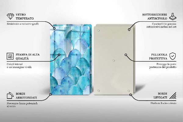 Copri piano cottura in vetro Scaglie di acquerello