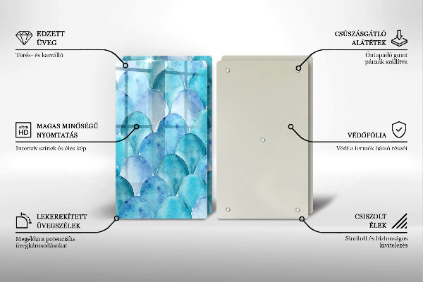 Copri piano cottura in vetro Scaglie di acquerello