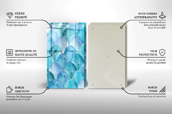 Copri piano cottura in vetro Scaglie di acquerello