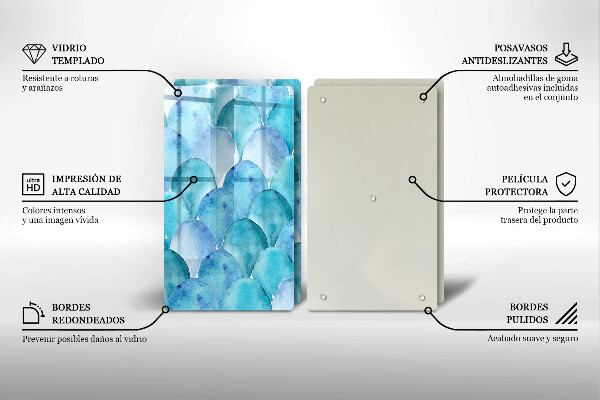 Copri piano cottura in vetro Scaglie di acquerello