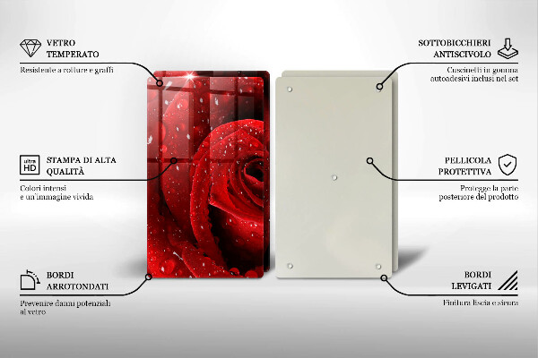 Copertura piano cottura Petali di fiori di rosa