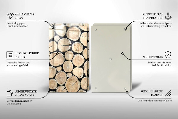Copertura piano cottura Tronchi d'albero in legno