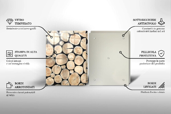 Copertura piano cottura Tronchi d'albero in legno