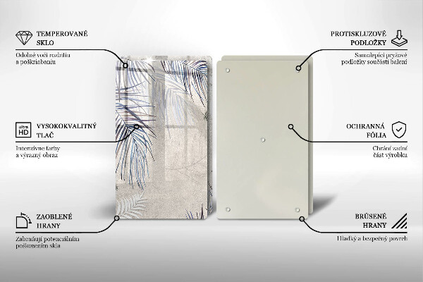 Copri piano cottura in vetro Foglie sottili