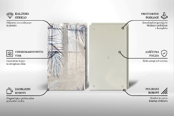 Copri piano cottura in vetro Foglie sottili