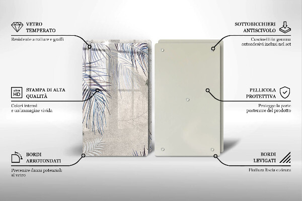 Copri piano cottura in vetro Foglie sottili