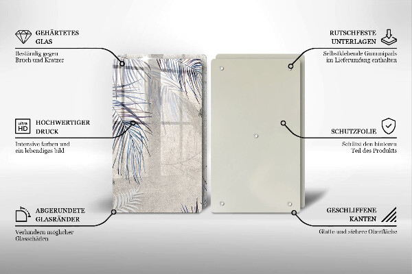 Copri piano cottura in vetro Foglie sottili